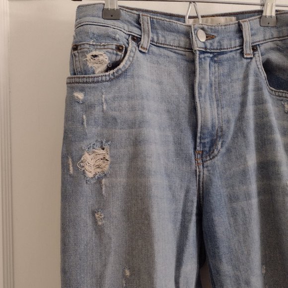 Reformation Distressed Straight Leg, High Waist Denim Jean - Size 27P - Picture 3 of 8